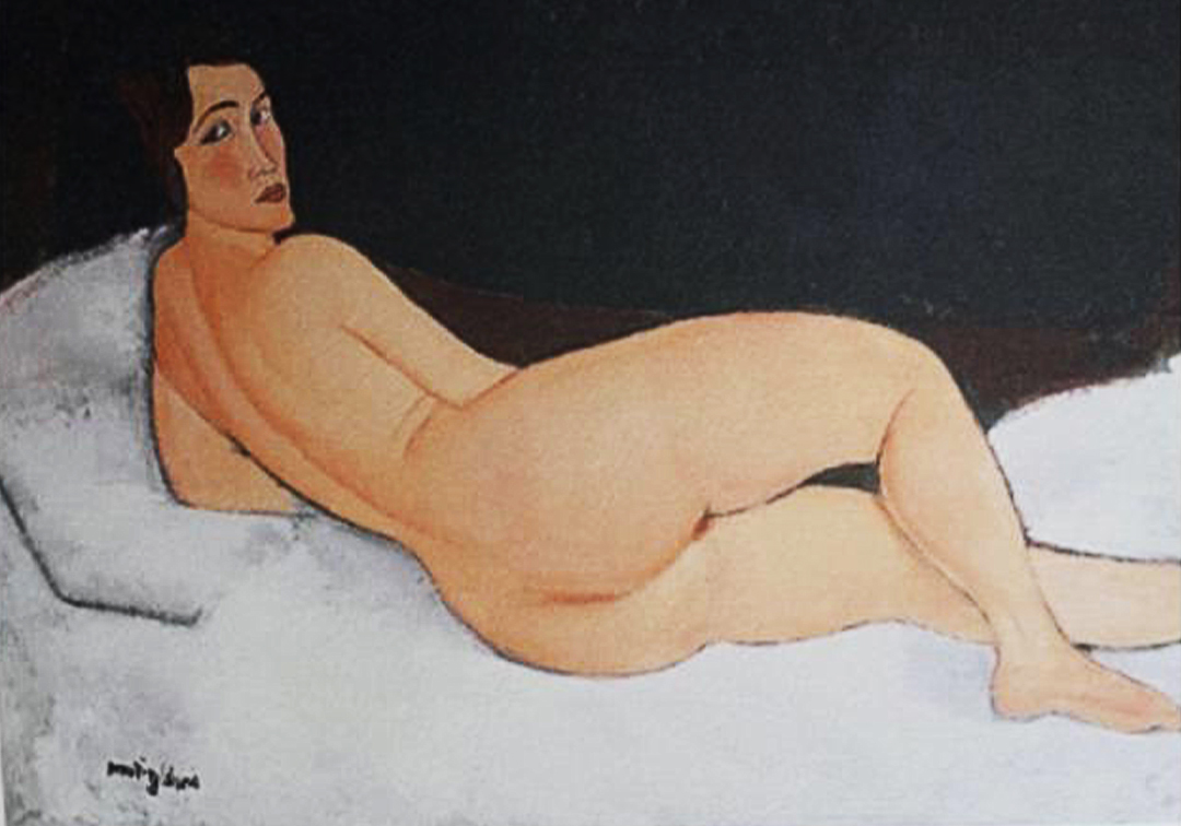 Nude Woman Lying on Her Left Side